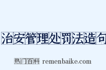 治安管理处罚法造句是什么意思的图片